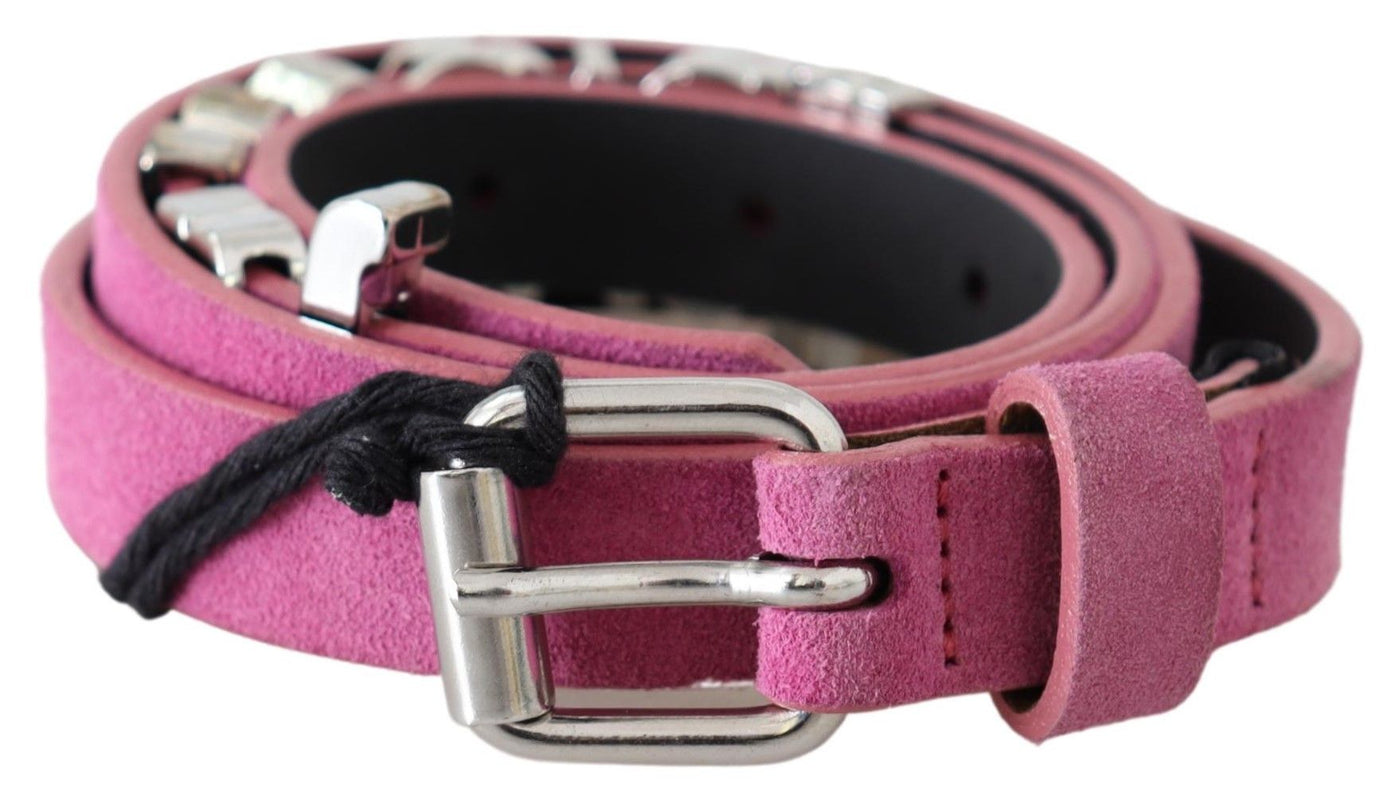 Just Cavalli Rosa Silber Chrom Metall Schnalle Taille Gürtel