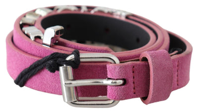 Just Cavalli Rosa Silber Chrom Metall Schnalle Taille Gürtel