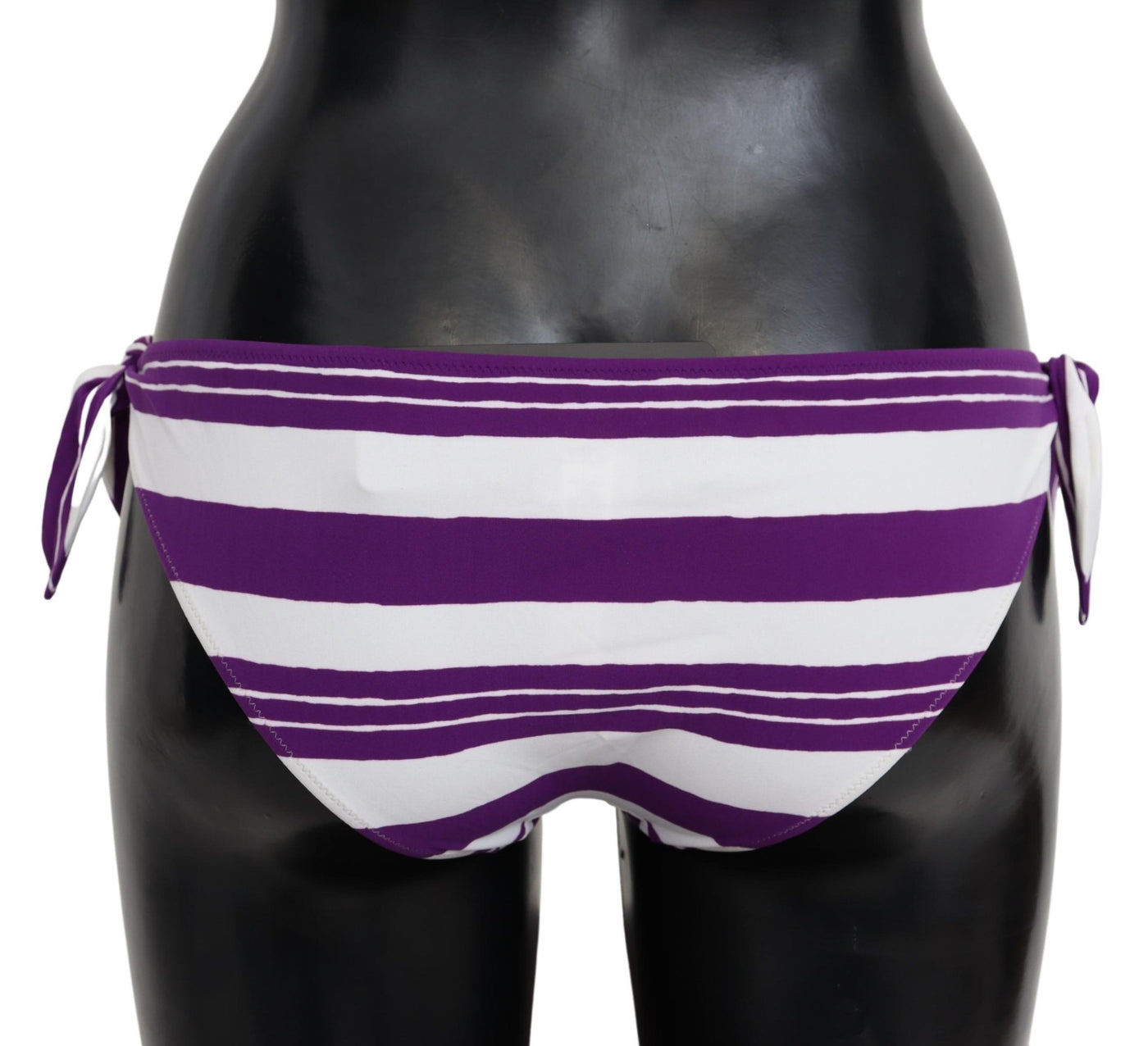 Dolce & Gabbana Lila Weiß Streifen Beachwear Bikini Unterteil