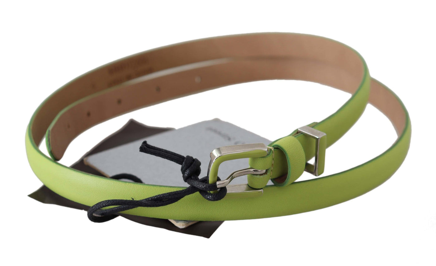 Scervino Street Grünes Leder Chartreuse Silber Grüne Schnalle Gürtel