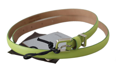 Scervino Street Grünes Leder Chartreuse Silber Grüne Schnalle Gürtel