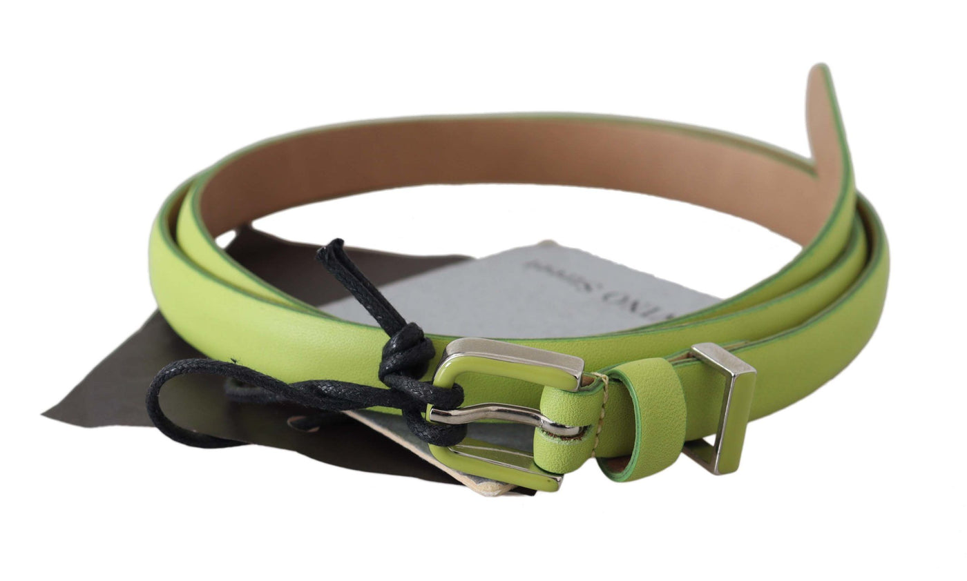 Scervino Street Grünes Leder Chartreuse Silber Grüne Schnalle Gürtel