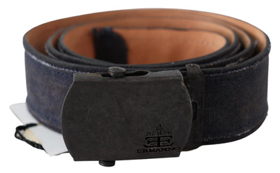 Ermanno Scervino Blauer Leder-Ratschenschnallen-Gürtel