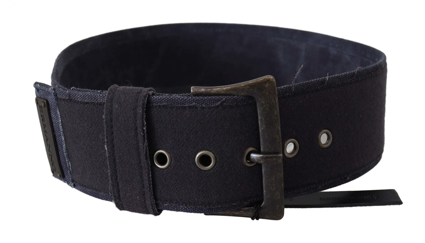 Ermanno Scervino Schwarzes Leder Breite Schnalle Taille Luxus Gürtel