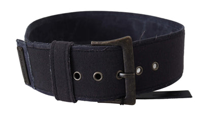 Ermanno Scervino Schwarzes Leder Breite Schnalle Taille Luxus Gürtel