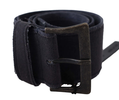 Ermanno Scervino Schwarzes Leder Breite Schnalle Taille Luxus Gürtel
