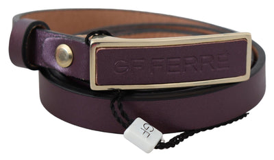GF Ferre Gold Logo Schnalle Taille Leder Skinny Gürtel