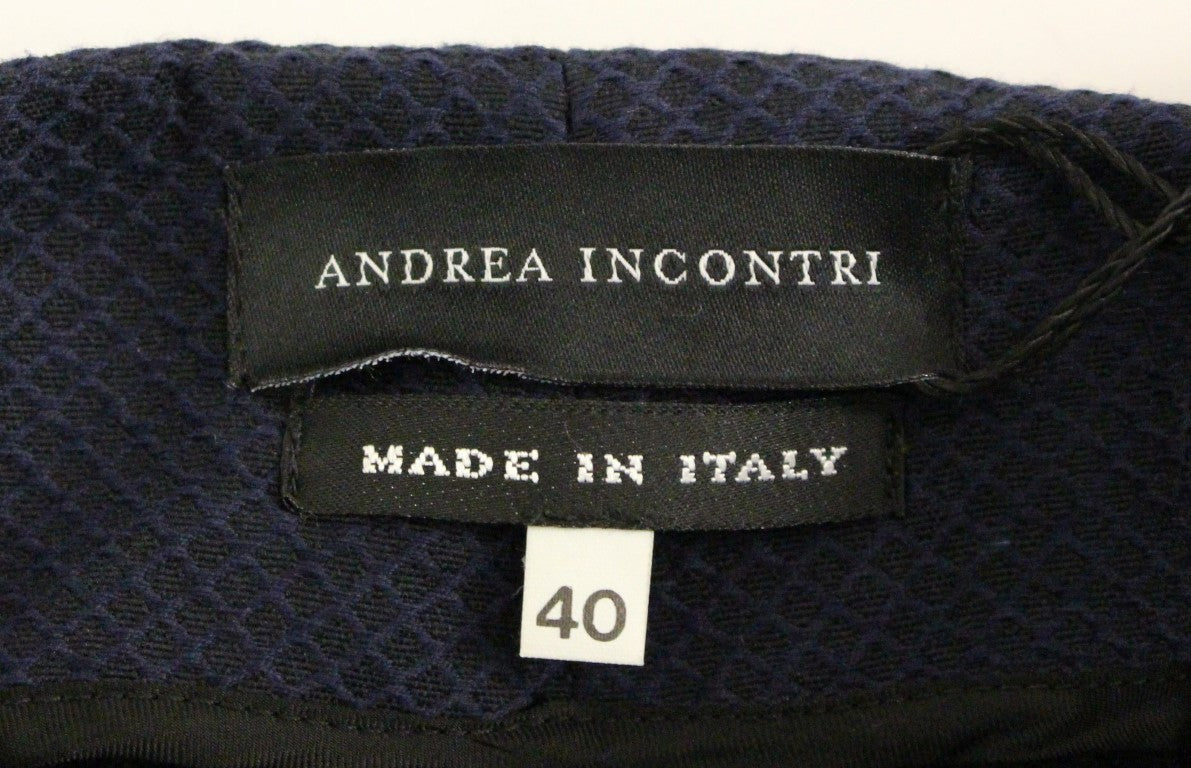 Andrea Incontri Blaue Cropped-Hose aus Baumwolle