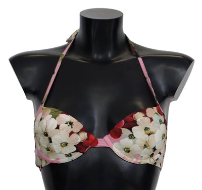 Dolce & Gabbana Multicolor Floral Badeanzug Bademode Bikini-Oberteile