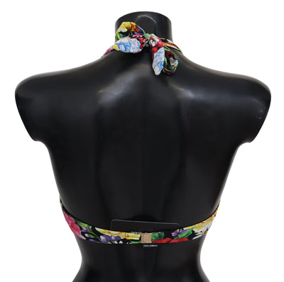 Dolce & Gabbana Mehrfarbige Bikini-Oberteile mit Blumendruck in Bademode