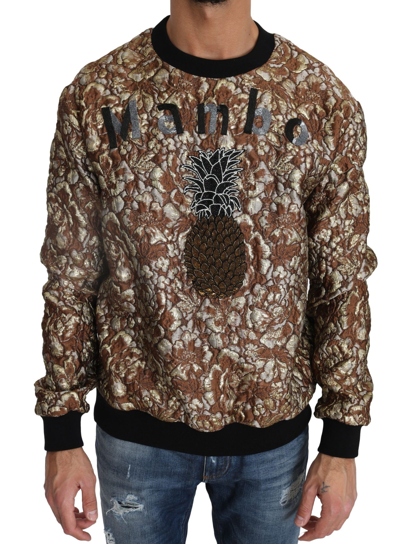 Dolce & Gabbana Multicolor MAMBO Jacquard-Ananas-Pullover