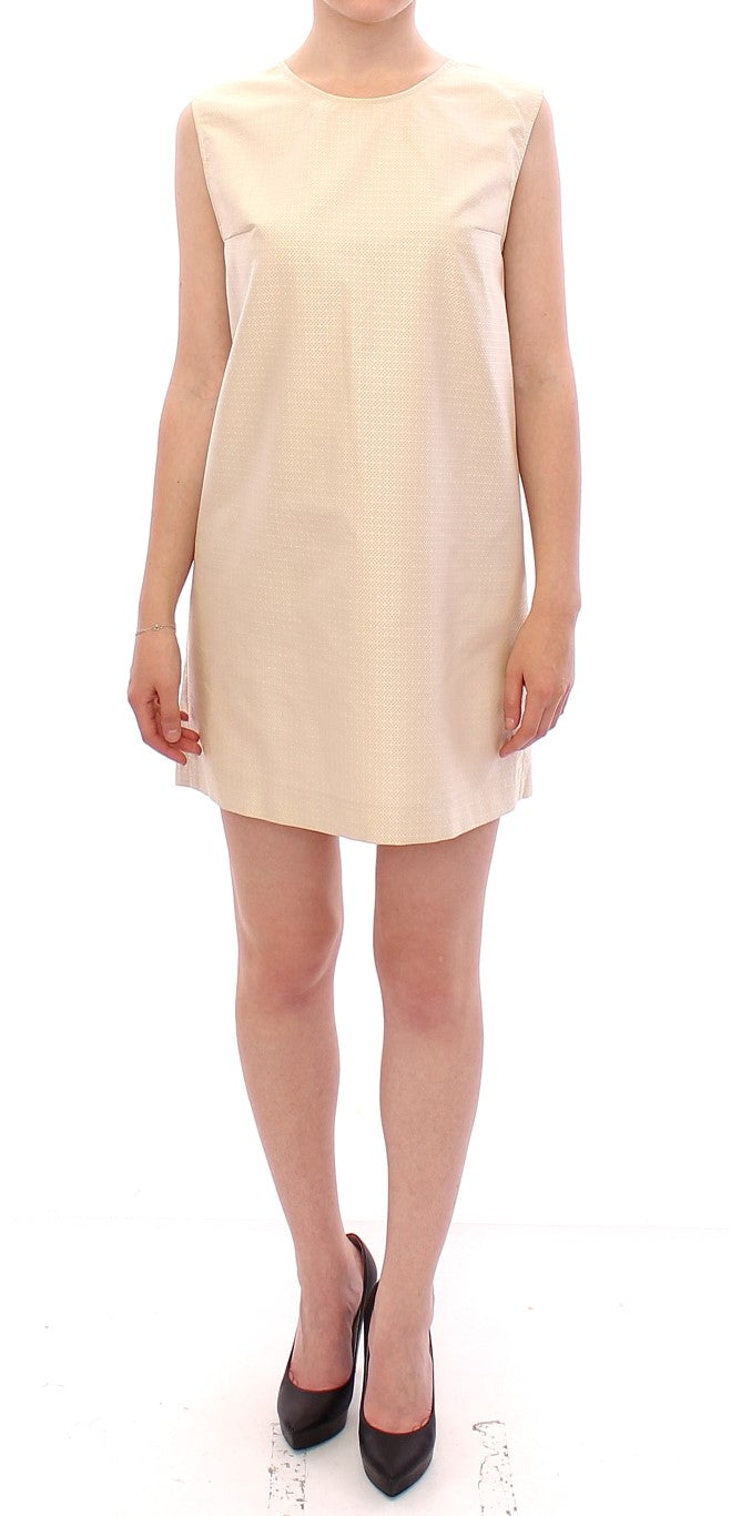 Andrea Incontri Beigefarbenes ärmelloses Shift-Minikleid