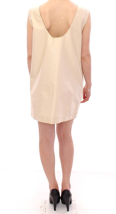 Andrea Incontri Beigefarbenes ärmelloses Shift-Minikleid