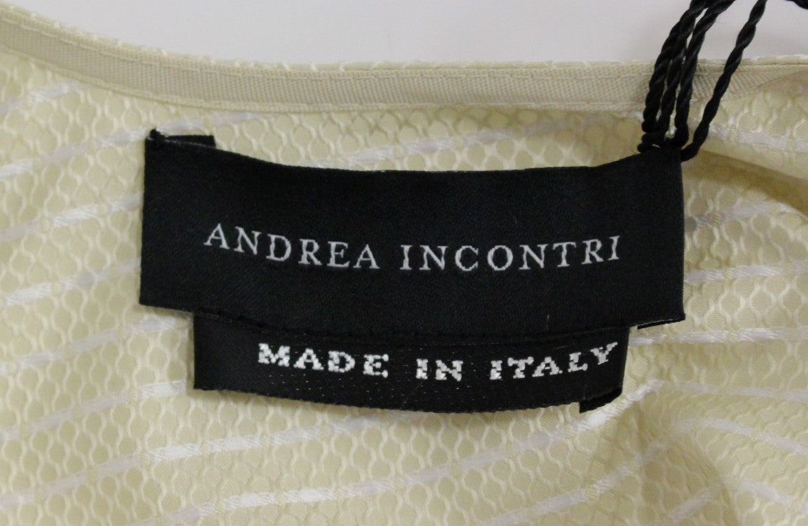 Andrea Incontri Beigefarbenes ärmelloses Shift-Minikleid