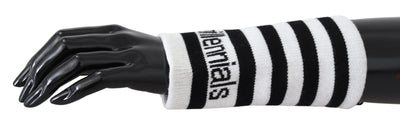 Dolce & Gabbana Schwarz Weiß Wolle DGMillennials Wristband Wrap