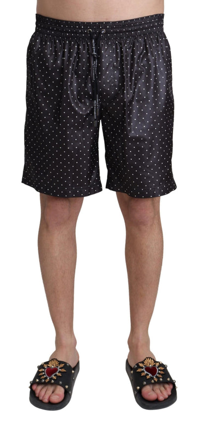 Dolce & Gabbana Schwarzer Polka Dot Print Bademode Bademode