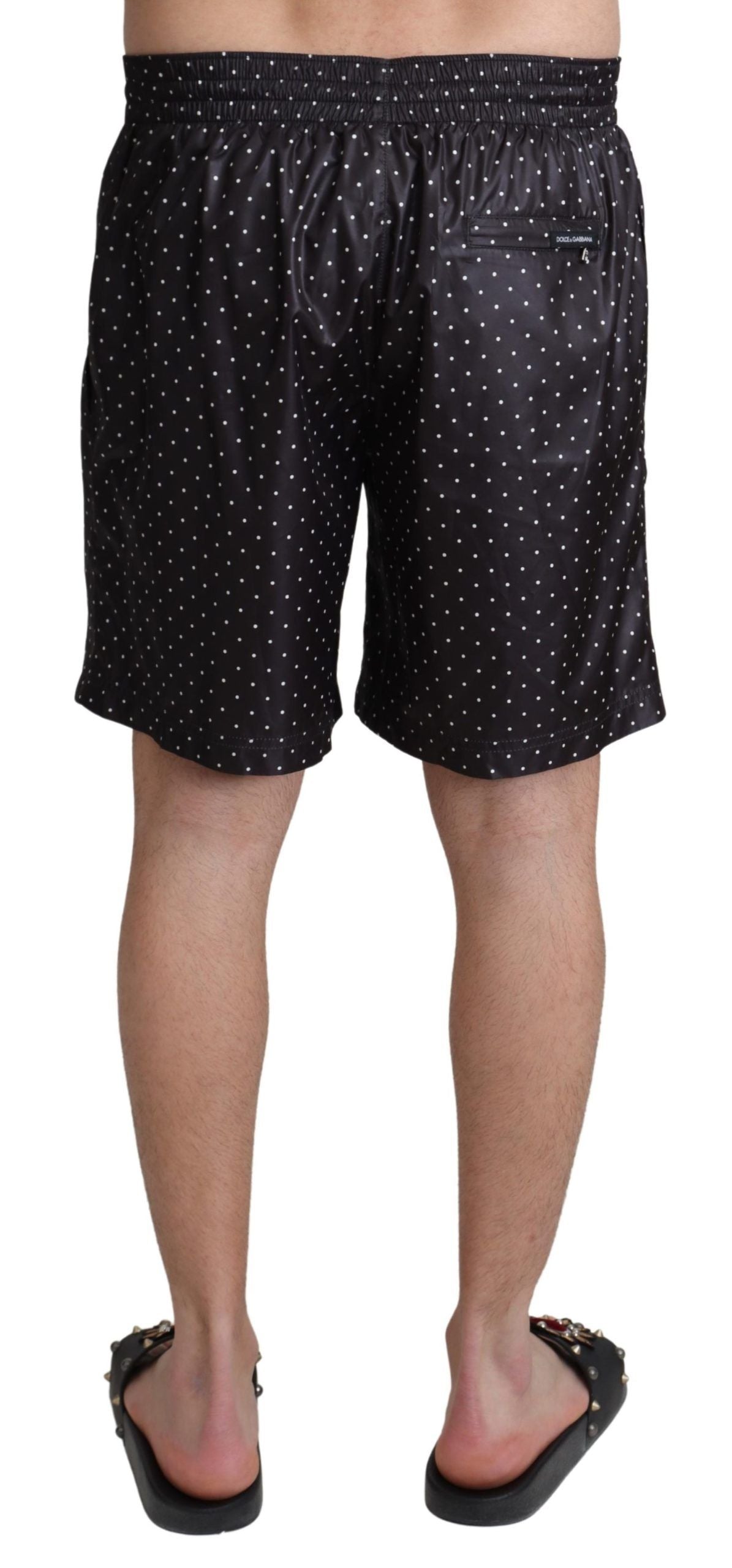 Dolce & Gabbana Schwarzer Polka Dot Print Bademode Bademode
