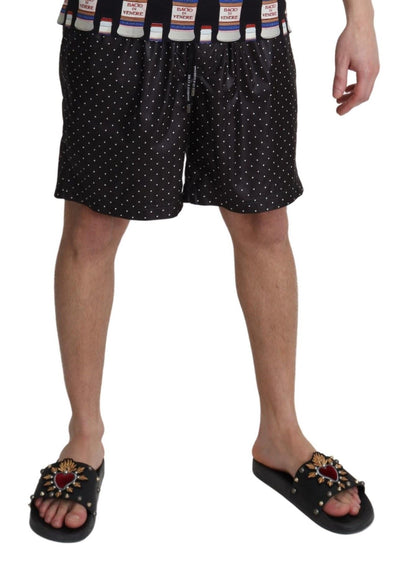 Dolce & Gabbana Schwarzer Polka Dot Print Bademode Bademode