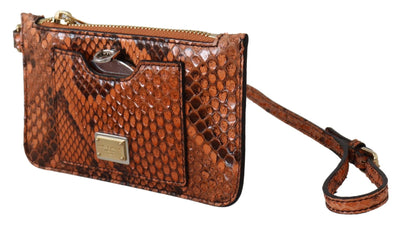 Dolce & Gabbana Braunes Leder Portemonnaie Portemonnaie Spiegel AGNESE Brieftasche
