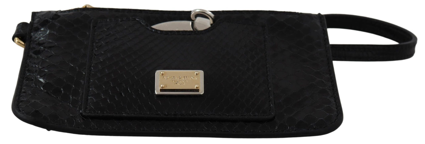 Dolce & Gabbana Schwarzes Leder Portemonnaie Handtäschchen Spiegel Agnese Brieftasche