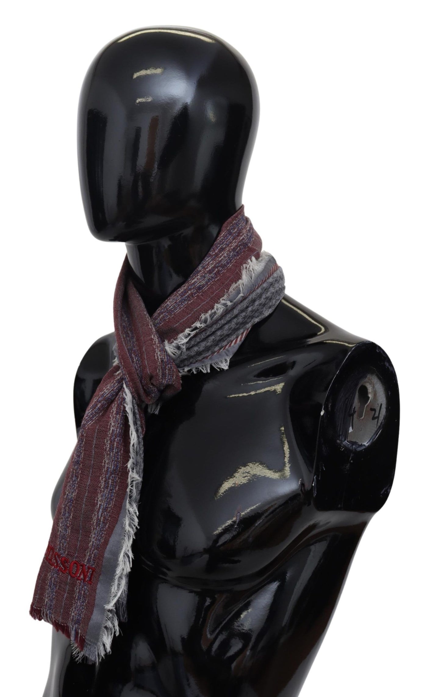 Missoni Mehrfarbig gestreifter Wollschal Unisex Halswickelschal