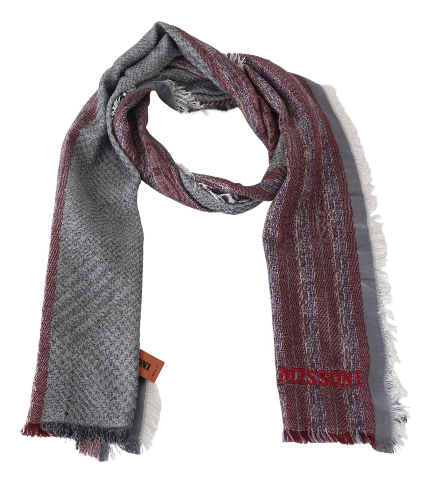 Missoni Mehrfarbig gestreifter Wollschal Unisex Halswickelschal
