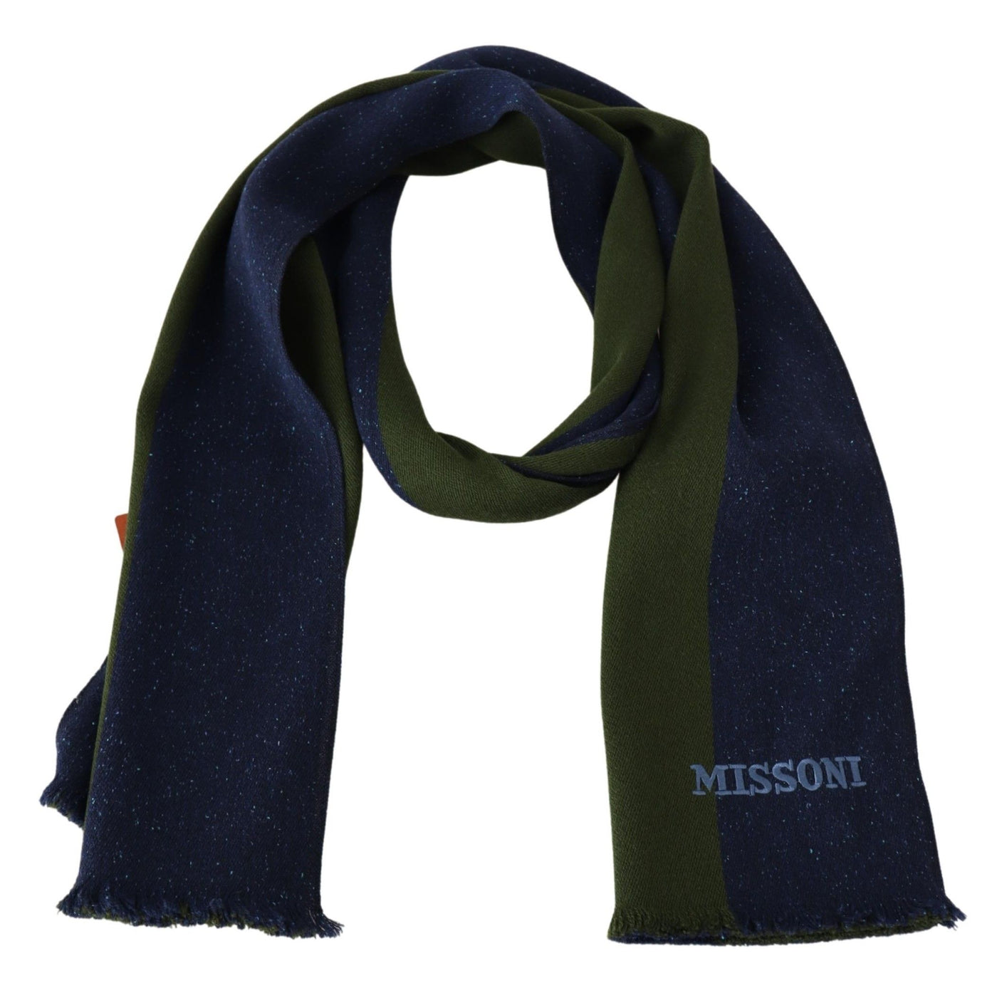 Missoni Grün gestreiftes Wolltuch Unisex Halswickel Schal Blau