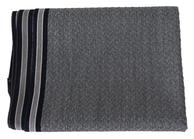 Missoni Graue Streifen Muster 100% Wolle Unisex Hals Wrap Schal