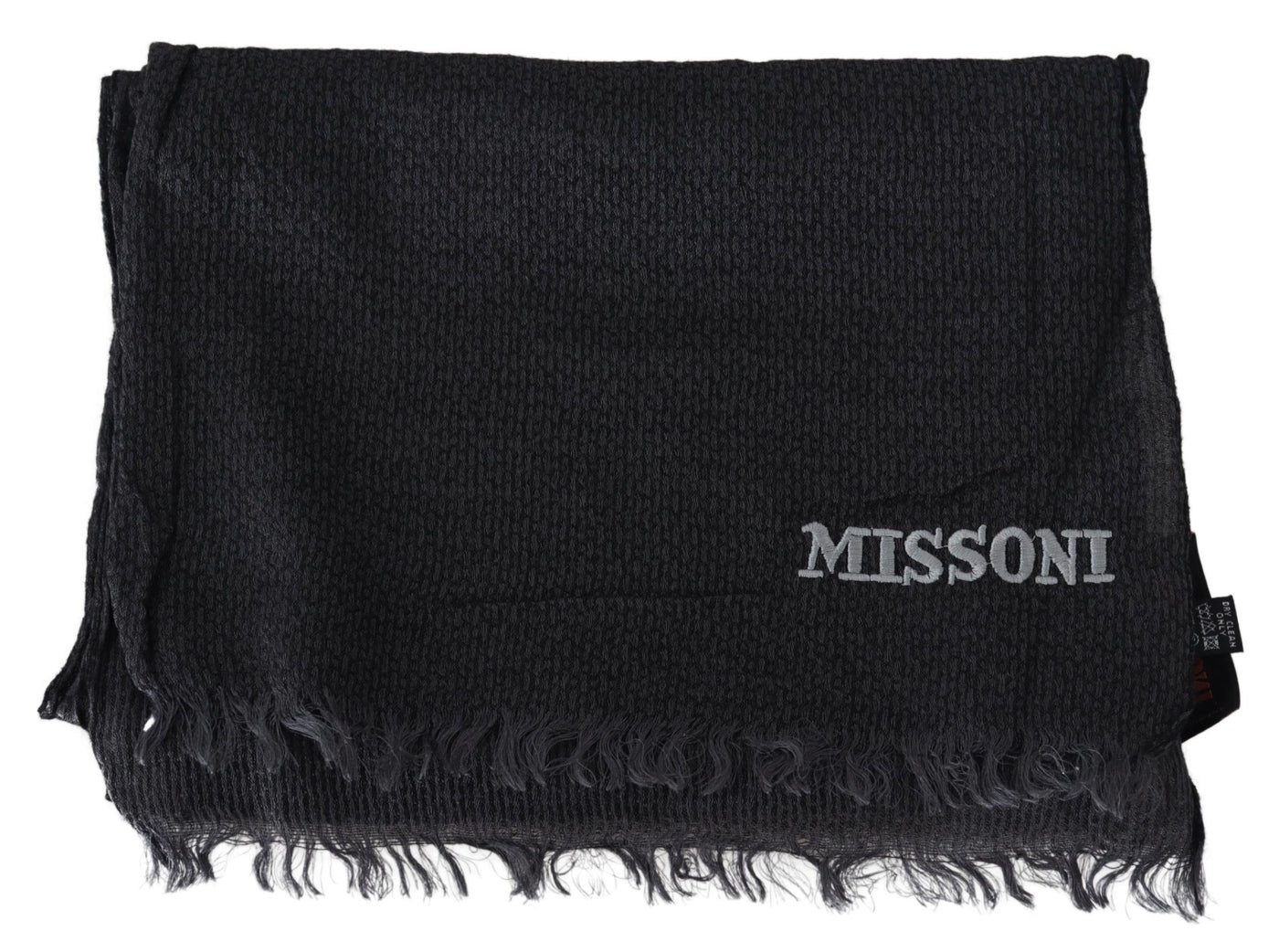 Missoni Schwarzer Wollstrick-Unisex-Halswickelschal