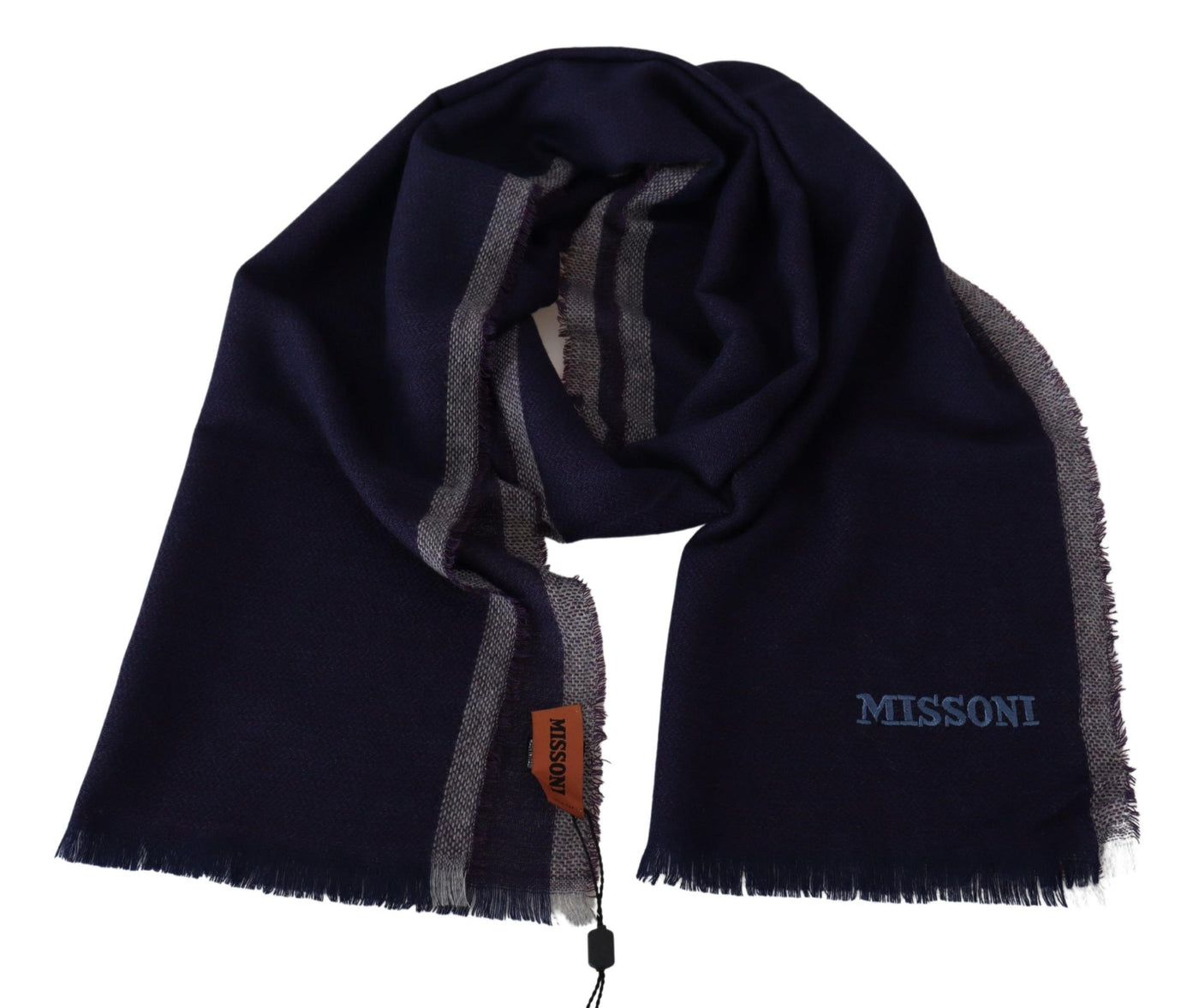 Missoni Mehrfarbig gestreifter Wolle Unisex Wrap Fransen Schal