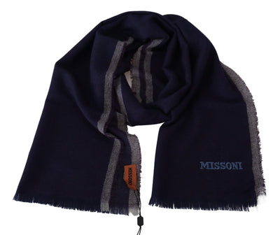 Missoni Mehrfarbig gestreifter Wolle Unisex Wrap Fransen Schal