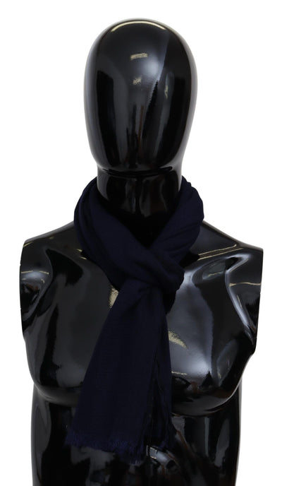 Missoni Blauer Wollstrick-Unisex-Halswickelschal