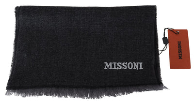 Missoni Schwarz gestreifter Unisex-Wollschal