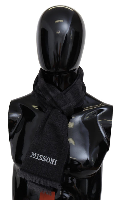 Missoni Schwarz gestreifter Unisex-Wollschal