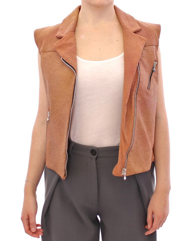 La Maison du Couturier Braune Lederjacke Weste