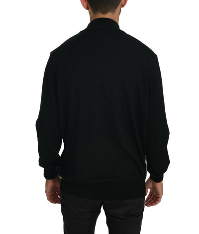 MILA SCHÖN Schwarzer Rollkragenpullover Top Schurwollpullover