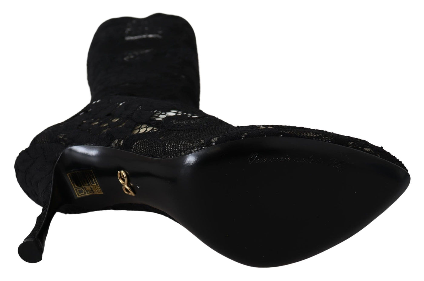 Dolce & Gabbana Schwarz Taormina Spitze Socken Stiefel Schuhe Pumps