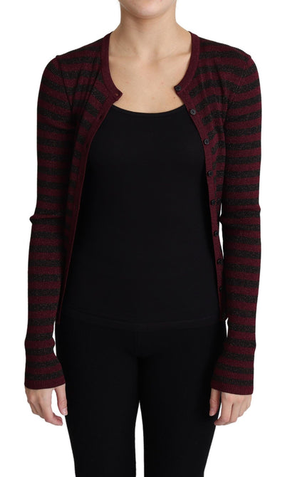 Dolce & Gabbana Schwarz-rot gestreifter Viskose-Strickpulli
