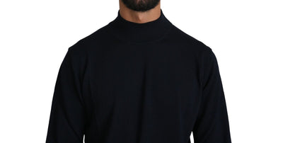 MILA SCHÖN Dunkelblauer Pullover mit Rundhalsausschnitt aus 100% Wolle