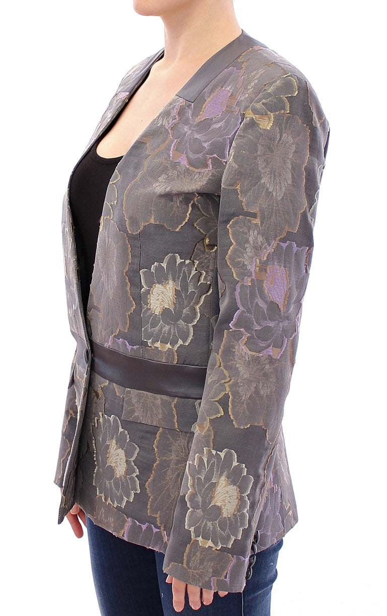 Roberto Fragata Multicolor Blazer aus geblümter Seide und Baumwolle