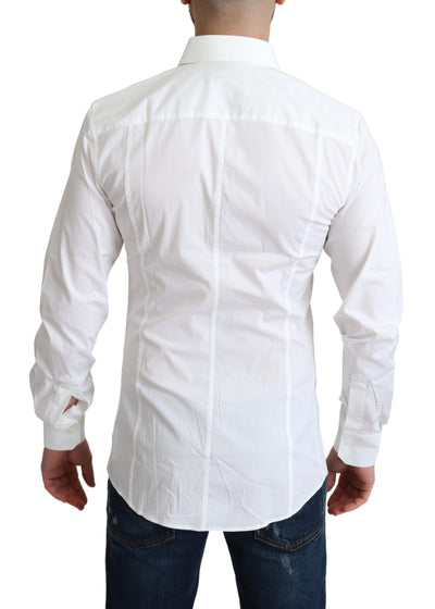 Dolce & Gabbana Weißes Baumwoll-Stretch-Hemd für Männer SICILIA Formal