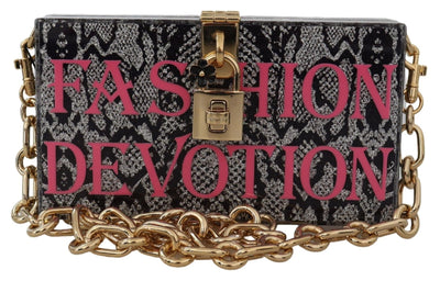 Dolce & Gabbana Graue Mode Devotion Kupplung Plexi SICILY BOX Geldbörse