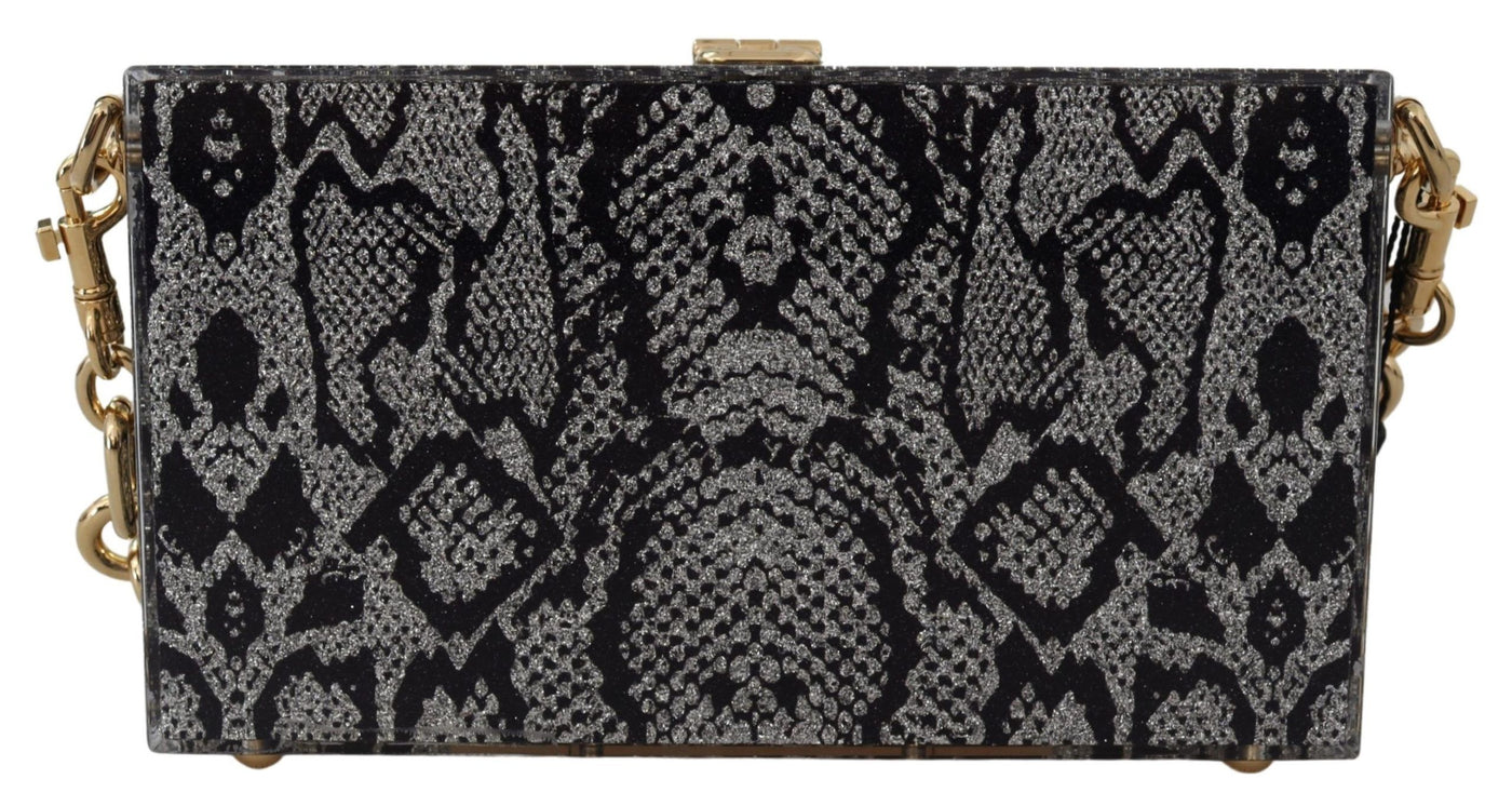 Dolce & Gabbana Graue Mode Devotion Kupplung Plexi SICILY BOX Geldbörse