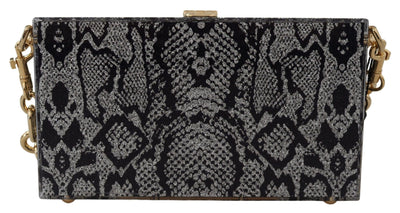 Dolce & Gabbana Graue Mode Devotion Kupplung Plexi SICILY BOX Geldbörse