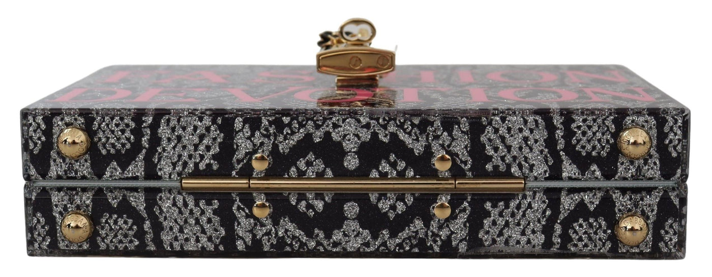 Dolce & Gabbana Graue Mode Devotion Kupplung Plexi SICILY BOX Geldbörse