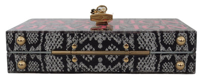 Dolce & Gabbana Graue Mode Devotion Kupplung Plexi SICILY BOX Geldbörse