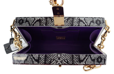 Dolce & Gabbana Graue Mode Devotion Kupplung Plexi SICILY BOX Geldbörse