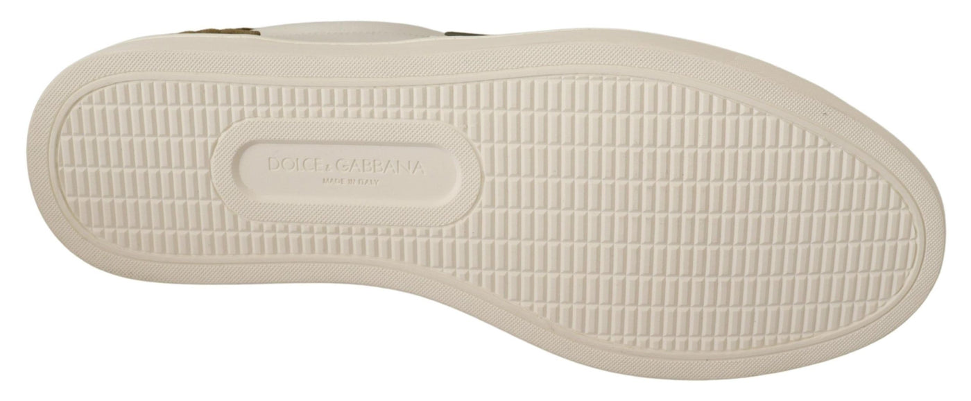 Dolce & Gabbana Weiß Wildleder Leder Herren Low Tops Turnschuhe