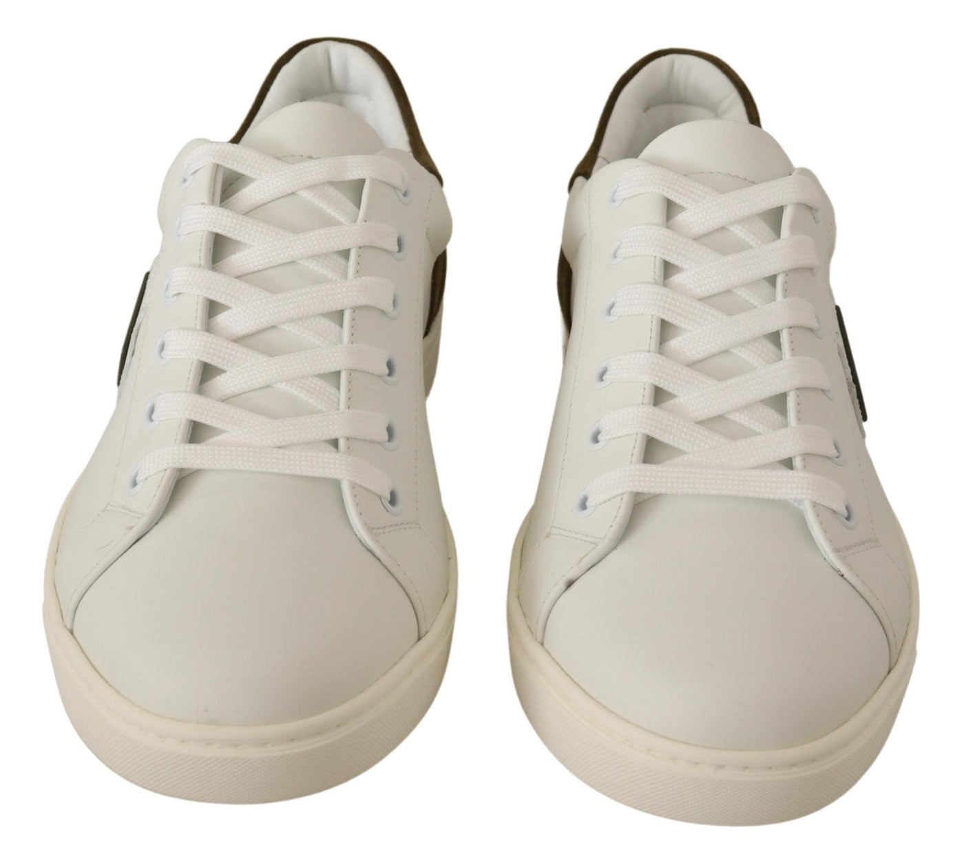 Dolce & Gabbana Weiß Wildleder Leder Herren Low Tops Turnschuhe