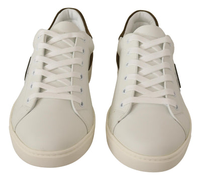 Dolce & Gabbana Weiß Wildleder Leder Herren Low Tops Turnschuhe